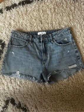 Dynamite Light Blue Distressed Denim Cutoff Shorts